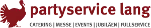 Wort und Bildmarke mit Slogan von Partyservice Lang